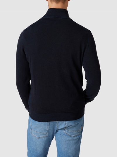 Pierre Cardin Gebreide pullover met korte ritssluiting, model 'Travel' Marineblauw - 5