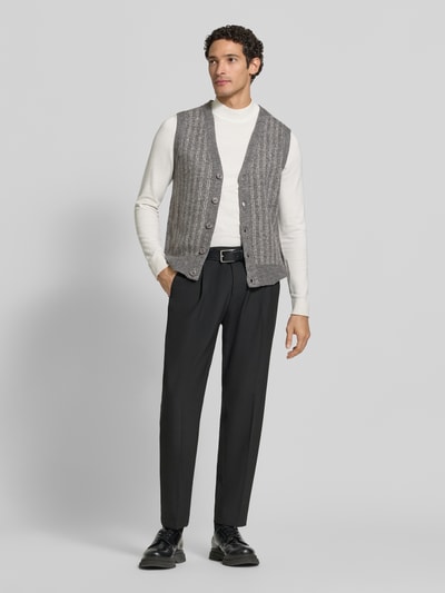 Lindbergh Mouwloos vest met v-hals en knoopsluiting Lichtgrijs gemêleerd - 1