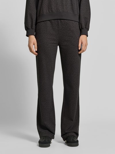 Juvia Wide leg sweatpants van katoenmix Zwart - 4