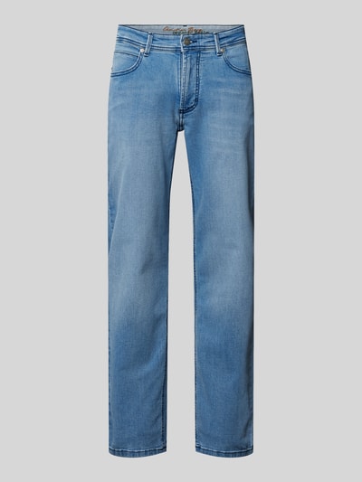 Christian Berg Men Straight fit jeans met contrastnaden van biologische katoenmix Hemelsblauw - 2