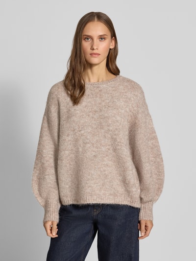 ONLY Regular Fit Pullover mit Woll-Anteil Modell 'NELLIE' Sand Melange 4