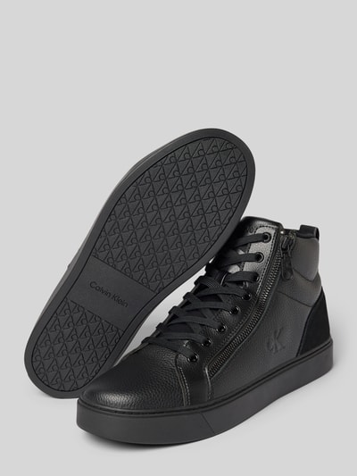 Calvin Klein Jeans High Top Sneaker aus Leder mit Reißverschluss BLACK 4