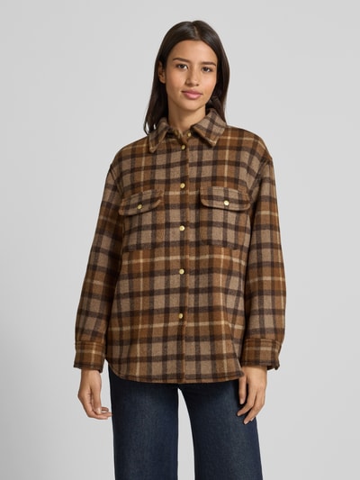 Marc O'Polo Relaxed fit jack van wolmix Middenbruin - 4