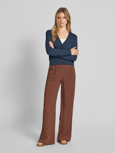 Marc O'Polo Slim Fit Strickjacke aus Baumwoll-Leinen-Mix Marine 1