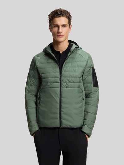 BOSS Green Regular fit gewatteerd jack met ritszakken, model 'URBANEX' Lindegroen - 4