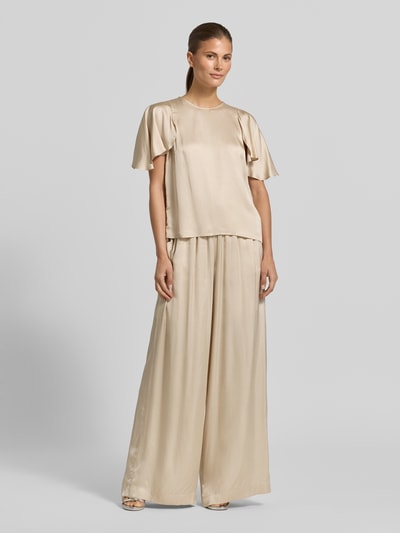BOSS Orange Regular Fit Wide Leg Hose aus reiner Viskose Modell 'TALIA' Sand 1
