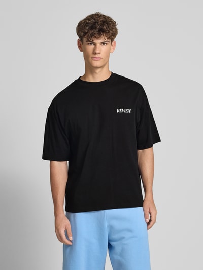 REVIEW T-shirt z obniżonymi ramionami Czarny 4