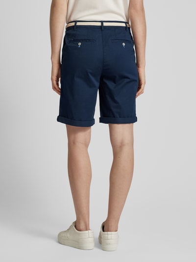 Christian Berg Woman Bermudas in unifarbenem Design mit Gürtel Dunkelblau 5