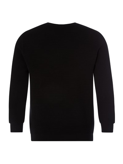 Jack & Jones Plus Sweter PLUS SIZE z bawełny ekologicznej model ‘Eliam’ Czarny 3