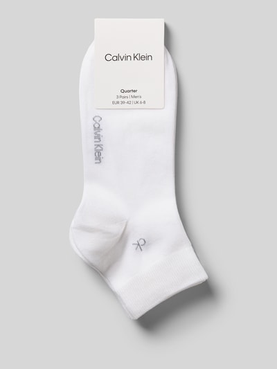 Produktfoto, Socken aus Baumwoll-Mix im 3er-Pack von CK Calvin Klein in Weiß mit feiner Textur, dezentes Logo, Herren Socken