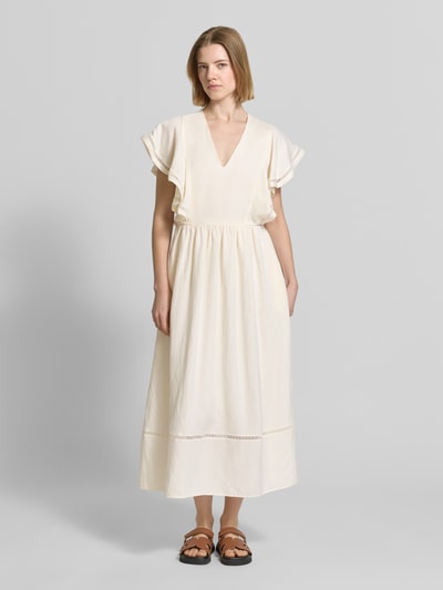 Tommy Hilfiger Fit and Flare Freizeitkleid aus Leinen-Viskose-Mix Weiss 4