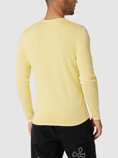 Only & Sons Gebreide pullover met labeldetail, model 'ONSGARSON' Lichtgeel - 5