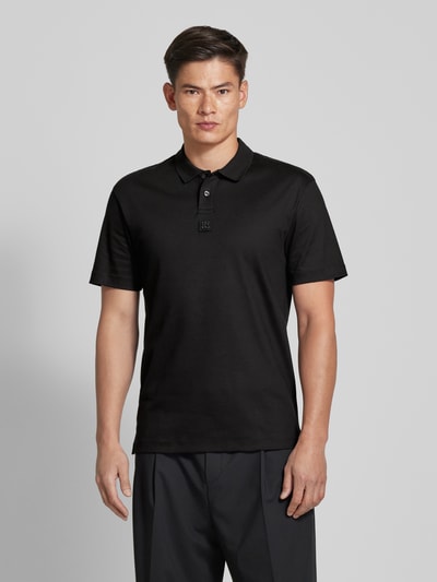 HUGO Regular fit poloshirt met labelbadge, model 'Deabono' Zwart - 4