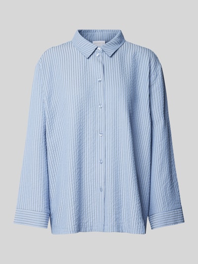 Jake*s Collection Relaxed Fit Bluse mit Strukturmuster Blau 2