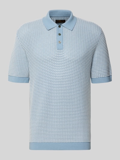 Produktfoto, Regular Fit Poloshirt in Strick-Optik Modell 'Kingsley' von Jack & Jones Premium, bawełna, krój regular fit, imitacja dzianiny, z krótkim rękawem, kołnierzyk polo, elastyczne wykończenia, długość tyłu w rozmiarze M: 77 cm.