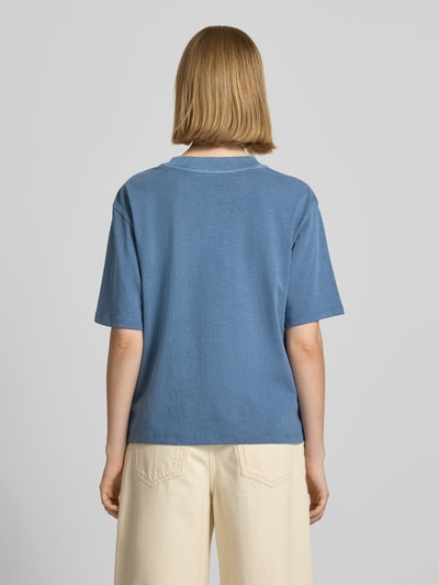 Jake*s Casual t-shirt nadruk z motywem i okrągły dekolt Jeansowy niebieski 5