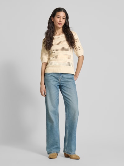 Vila Strickpullover mit 1/2-Arm Modell 'ELINJA' Offwhite 1