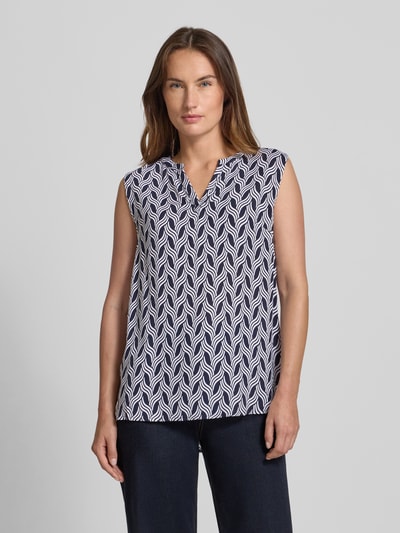 ZABAIONE Blusentop mit V-Ausschnitt Marine 4