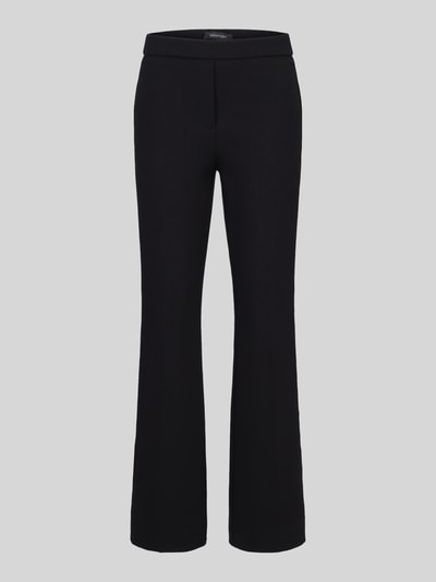 Produktfoto, schwarze Regular Fit Gerade Hose aus Viskose-Mix Modell 'Editta' von Stehmann, Damen Gerade Hose, glatte Struktur