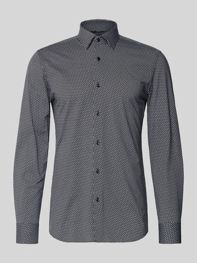 BOSS Slim fit vrijetijdsoverhemd met all-over motief, model 'HANK' Zwart - 1