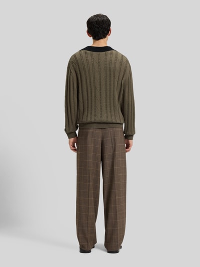 HUGO Oversized Pullover aus Schurwoll-Mix Taupe 5