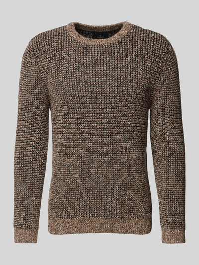 RAGMAN Strickpullover mit gerippten Abschlüssen Hellbraun 2