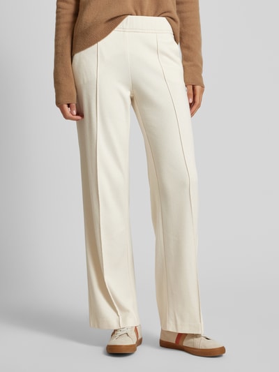 ROSNER Wide leg stoffen broek met elastische band, model 'May' Offwhite - 4