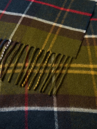 Barbour Sjaal met wol, model 'YAXLEY' Olijfgroen - 2