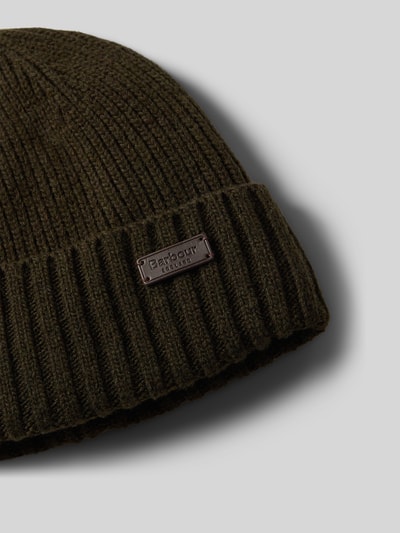 Barbour Beanie van wolmix, model 'CARLTON' Donkergroen - 2
