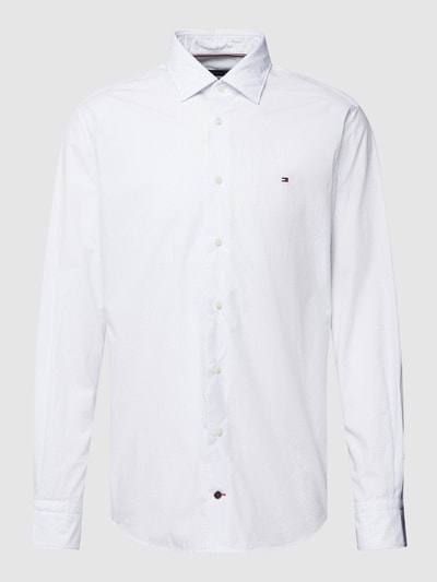 Tommy Hilfiger Regular Fit Business-Hemd mit Allover-Muster Weiss 2