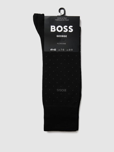 BOSS Sokken met all-over motief, model 'George Dots' Zwart - 3