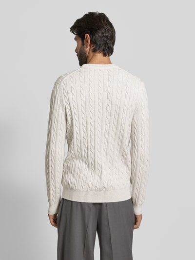Christian Berg Men Gebreide pullover met ribboorden Offwhite - 5