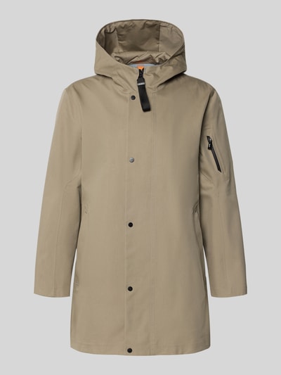 Productfoto, Regular Fit Jacke met capuchon model 'Spirit' van G-LAB, katoenmix, beige, rits met overslag, steekzakken, armtas, logodetail