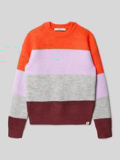 Garcia Gebreide pullover in colour-blocking-design Middengrijs gemêleerd - 1