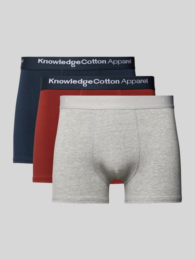 Knowledge Cotton Apparel Bokserki z elastycznym paskiem z logo w zestawie 3 szt. Rdzawoczerwony 1