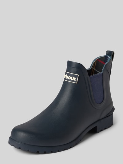 Barbour Gummistiefel mit Label-Patch Modell 'Wilton' Dunkelblau 1