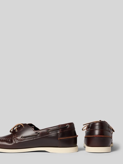 Produktfoto, Loafer aus echtem Leder Modell 'DARCY_BOAT_IT' von HUGO in Braun, Optik: Unifarben, Glattleder, abgerundete Schuhspitze, strukturierte Sohle