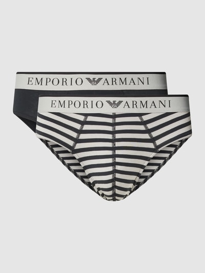 Emporio Armani Slip met label in band in een set van 2 stuks Zwart - 1