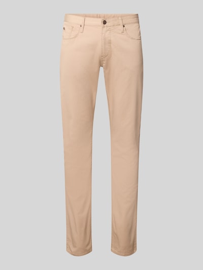 Produktfoto, Skinny Fit Jeans aus Baumwoll-Mix von Emporio Armani in beige mit 5-Pocket-Design, glatte Struktur, Herren Jeans, Baumwoll-Elasthan-Mix, Bundweite 42 cm, Innenbeinlänge 85 cm