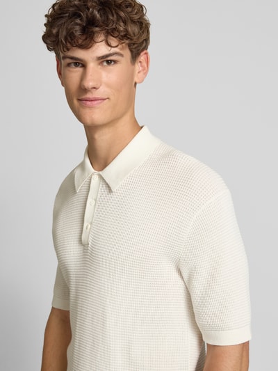 Calvin Klein Jeans Koszulka polo o kroju slim fit z dzianiny  Złamany biały 3