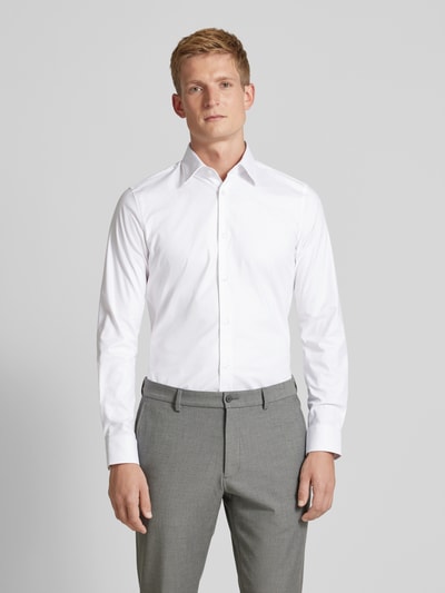 JOOP! Collection Slim Fit Business-Hemd mit Kentkragen Modell 'Pierce' Weiss 4