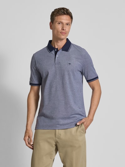 Fynch-Hatton Poloshirt mit Label-Stitching Marine 4