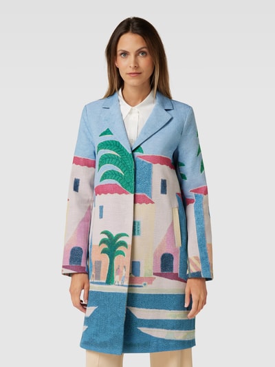 White Label Longblazer mit Motiv-Print Hellblau 4