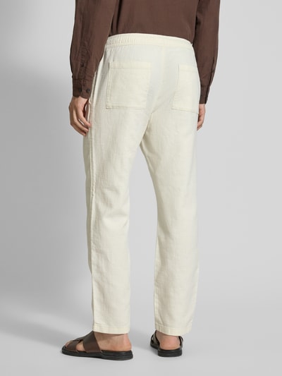 JAKE*S STUDIO MEN Straight Leg Stoffhose mit Strukturmuster Offwhite 5