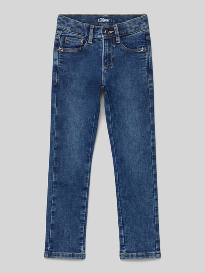 s.Oliver RED LABEL Jeansy o kroju slim fit z mieszanki bawełny model ‘KATHY’ Niebieski 1