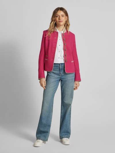 WHITE LABEL Taillierter Blazer mit Stehkragen Pink 1