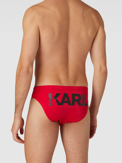 Karl Lagerfeld Beachwear Zwembroek met labelprint Rood - 4