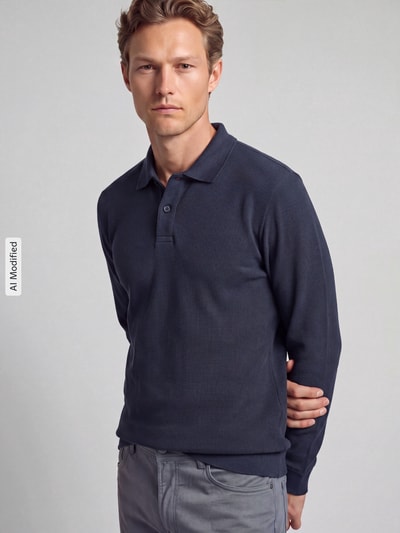 BOSS Orange Poloshirt mit strukturierter Piqué-Oberfläche Marine 4