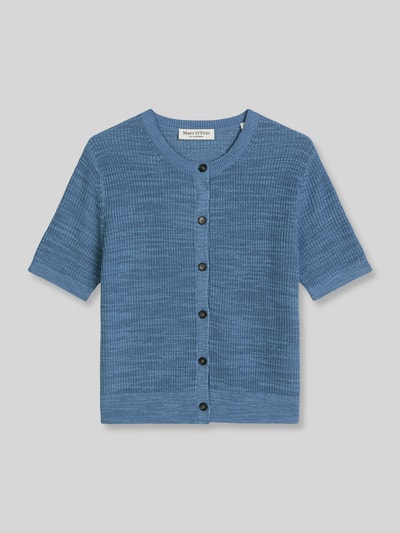 Marc O'Polo Loose Fit Strickjacke aus Baumwolle-Leinen-Mix Hellblau Melange 2