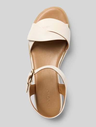 INUOVO Sandalette aus Leder mit glatter Sohle Offwhite 3
